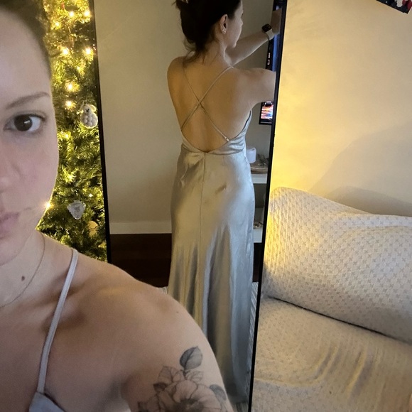 Dynamite RSVP Maxi Cut Out Satin Dress - Picture 3 of 5